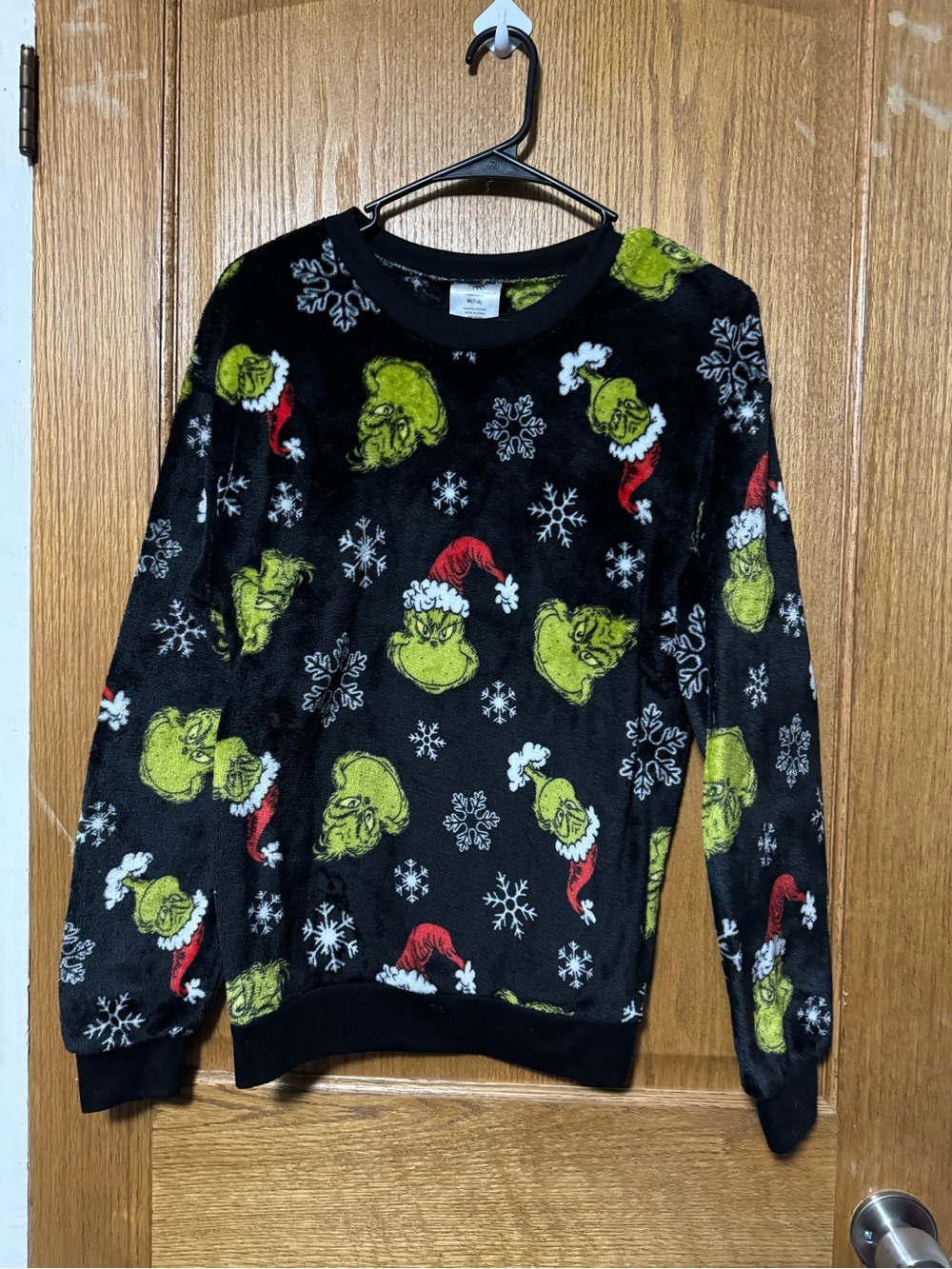 Black Grinch Print Holiday Crewneck Sweater